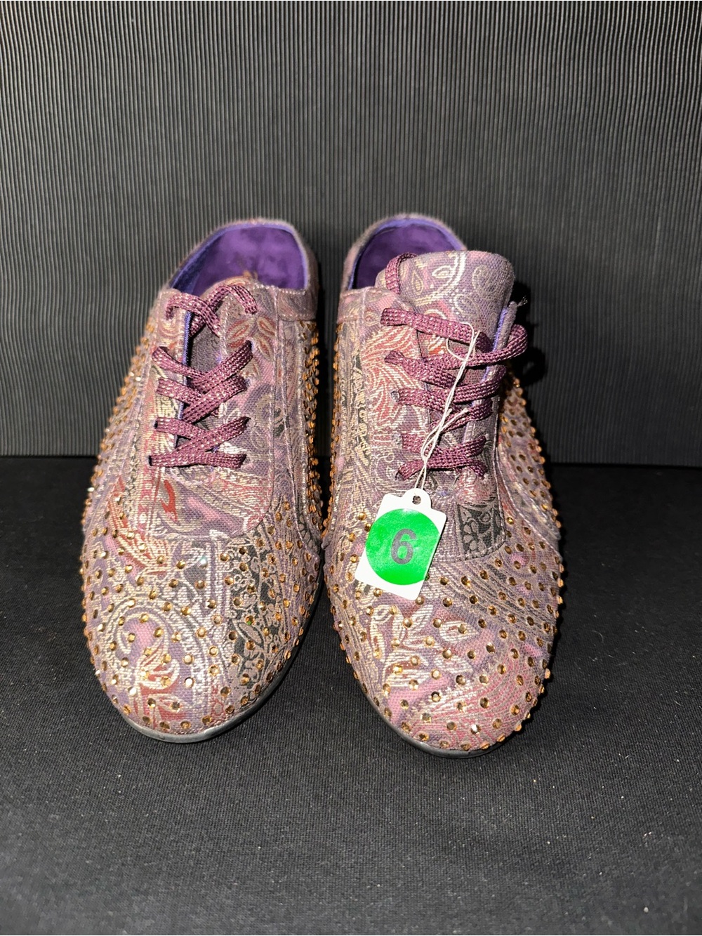 No.06 Joan Boyce Paisley Rhinestone Embellished Mule Sneakers